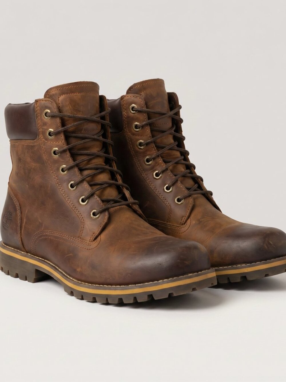 Timberland 6-Inch Premium Waterproof Boots Men's Size 9 Brown Leather